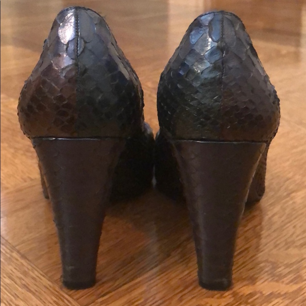 Stuart Weitzman Python Open Toe Heels - image 3